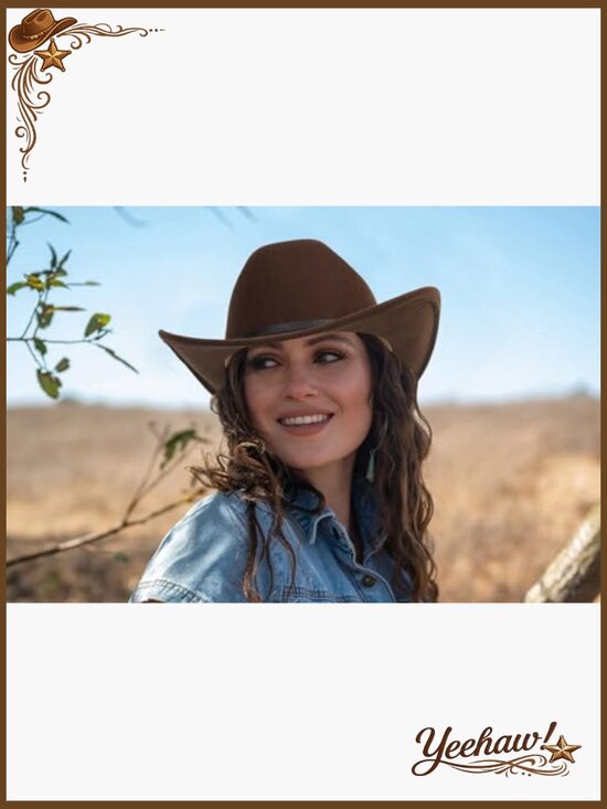 Adjustable Western Cowboy Hat Unisex Fedora with Leather Strap S-M